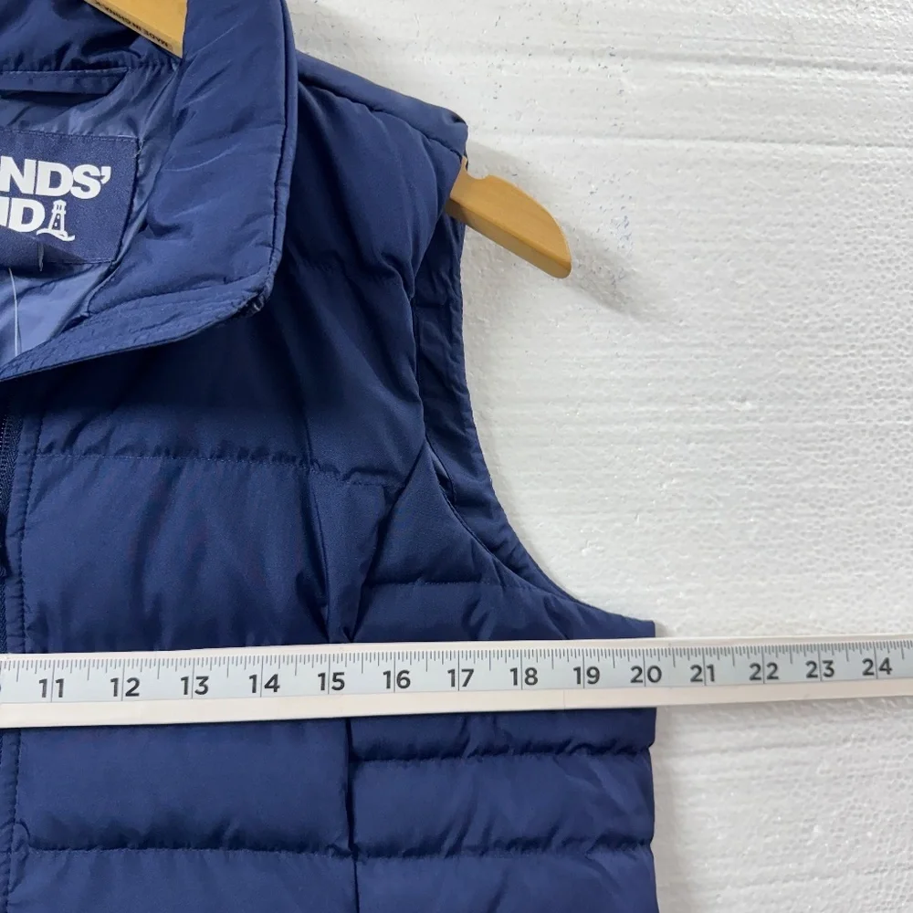 Lands’ End Women’s Navy Puffer Vest Quilted Zip Front Size M Cozy Winter Outdoor - Picture 4 of 8